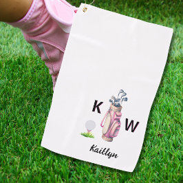 Charming Pink Golf Bag Personalized Monogrammed  ゴルフタオル
