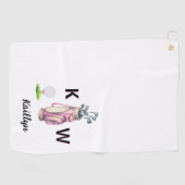 Charming Pink Golf Bag Personalized Monogrammed  ゴルフタオル (横)