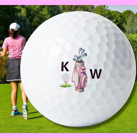 Charming Pink Golf Bag Personalized Monogrammed  ゴルフボール