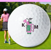 Charming Pink Golf Bag Personalized Monogrammed ゴルフボール