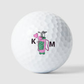 Charming Pink Golf Bag Personalized Monogrammed  ゴルフボール (正面)