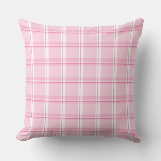 Charming Pink Plaid クッション (正面)