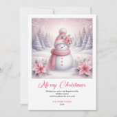 Charming Pinkmas Editable Winter Scene Christmas シーズンカード (正面)