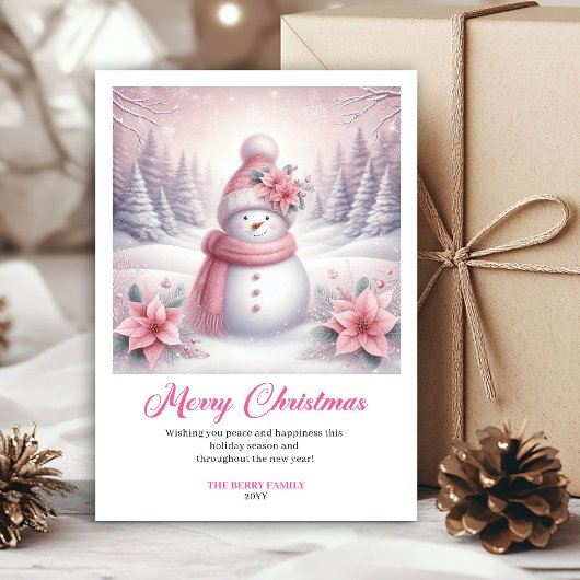Charming Pinkmas Editable Winter Scene Christmas シーズンカード