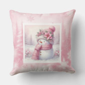 Charming Pinkmas Winter Forest Kids Holiday Pillow クッション (裏面)