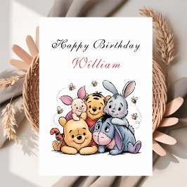 Charming Pooh & Friends Birthday カード