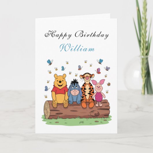 Charming Pooh & Friends Birthday カード (正面)