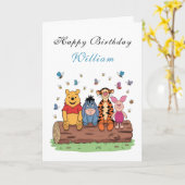 Charming Pooh & Friends Birthday カード (黄色い花)