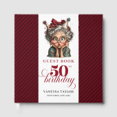 Charming quirky 50th birthday lady guest book ゲストブック (正面)
