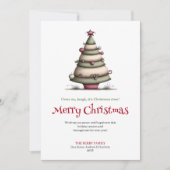Charming Quirky Christmas Tree Watercolor Card シーズンカード (正面)