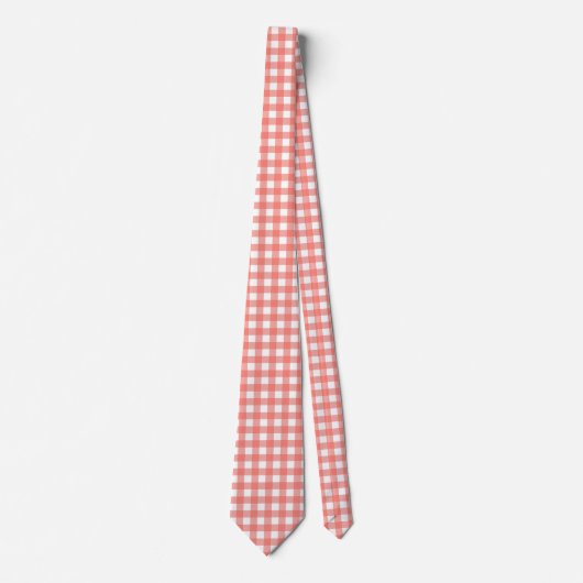 Charming Red and White Gingham Design ネクタイ (正面)