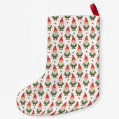 Charming Red Hat Green Gnome Holiday Stocking スモールクリスマスストッキング (裏面)