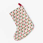 Charming Red Hat Green Gnome Holiday Stocking スモールクリスマスストッキング (裏面 (吊り時))