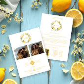 Charming Romantic Cluster Lemons Initials 2-Photos セーブザデート