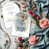 Charming Romantic Floral & Transparency Overlay 招待状