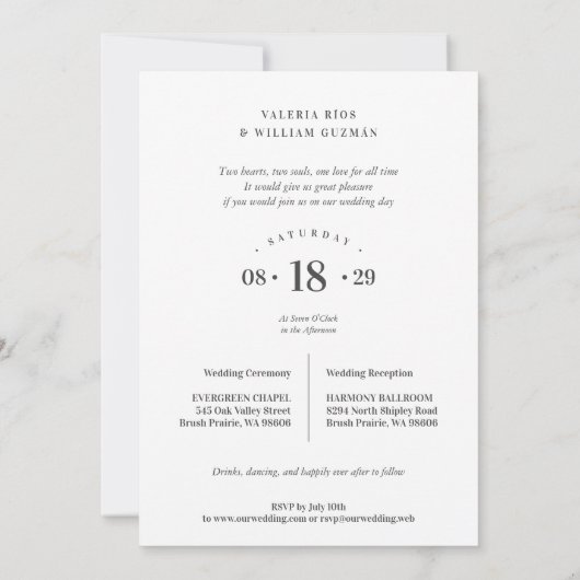 Charming Romantic Floral & Transparency Overlay 招待状 (裏面)