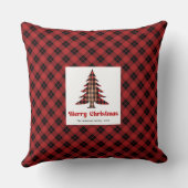 Charming Rustic Buffalo Plaid Custom Name Pillow クッション (裏面)