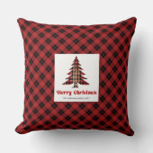 Charming Rustic Buffalo Plaid Custom Name Pillow クッション (正面)