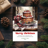 Charming rustic Christmas scene bold typographic  シーズンカード