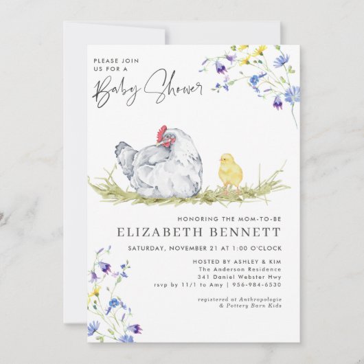 Charming Rustic Farmhouse | Chicken Baby  招待状 (正面)