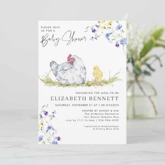 Charming Rustic Farmhouse | Chicken Baby  招待状 (スタンド正面)