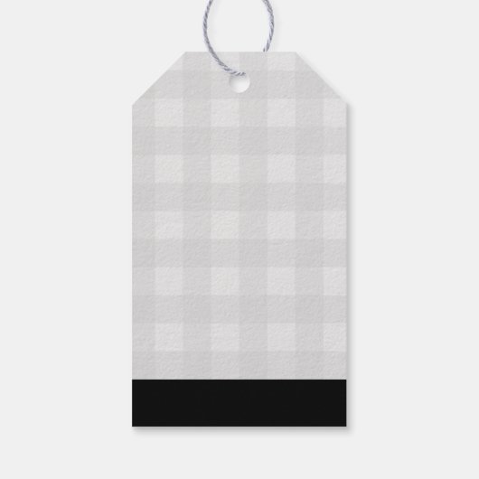 Charming Rustic Light Grey Buffalo Plaid With Love ギフトタグ (裏面)