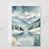 Charming Rustic Mountains Landscape Watercolor 招待状 (正面)