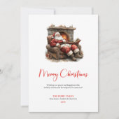 Charming Santa Claus Custom Editable Holiday Card シーズンカード (正面)