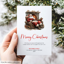 Charming Santa Claus Custom Editable Holiday Card シーズンカード