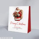 Charming Santa Claus Stylish Watercolor Gift Bags ミディアムペーパーバッグ