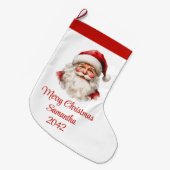 Charming Santa Claus Stylish Watercolor Stocking ラージクリスマスストッキング (正面 (吊り時))