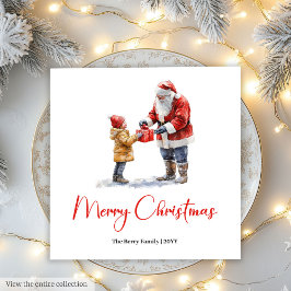 Charming Santa Claus Traditional Festive Dinner  スタンダードランチョンナプキン