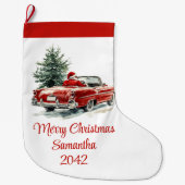 Charming Santa Claus Traditional Festive Stocking ラージクリスマスストッキング (正面)