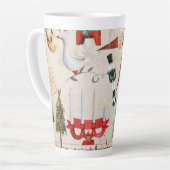 Charming Scandinavian Folk Christmas カフェラテマグ (左アングル)