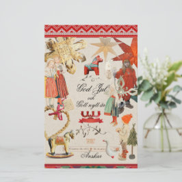 Charming Scandinavian Folk Christmas Wallpaper – V 便箋