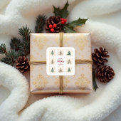 Charming Scandinavian Nordic Style Christmas Trees スクエアシール