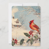 Charming Seasonal Wedding Featuring Red Cardinal 招待状 (裏面)