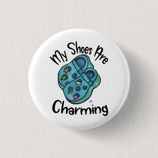 Charming Shoes Collectible Cartoon Goofy Saying 缶バッジ (正面)