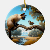 Charming Siamese Cat Keepsake セラミックオーナメント (正面)