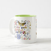 Charming Simple Message Delightful Nature Quote  ツートーンマグカップ (正面左)