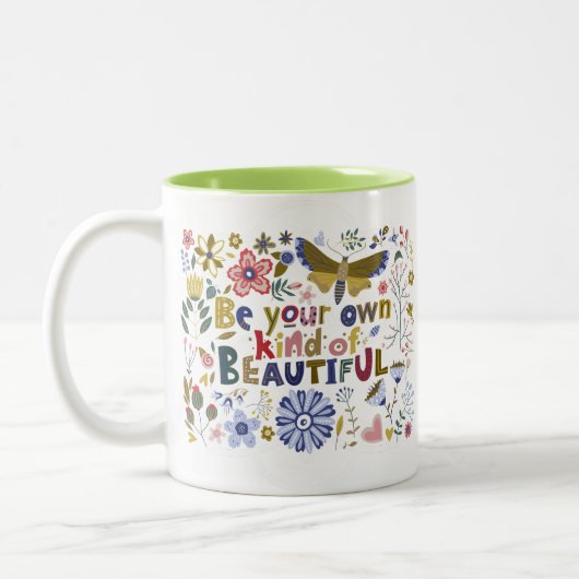 Charming Simple Message Delightful Nature Quote  ツートーンマグカップ (左)