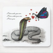 Charming Snake and Butterfly Love Mousepad マウスパッド (正面)