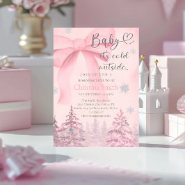 Charming Snowflake Baby Shower for Your Baby Girl 招待状