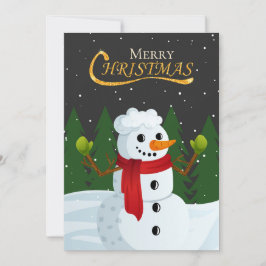 Charming Snowman Festive Forest Glitter Art シーズンカード