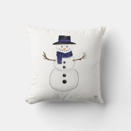 Charming Snowman Throw Pillow クッション