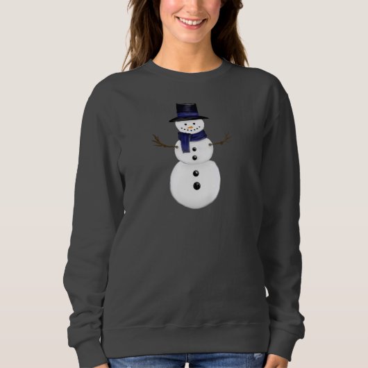 Charming Snowman Women's Dark Grey スウェットシャツ (正面)