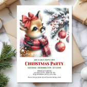 Charming snowy forest baby deer Christmas invite  招待状