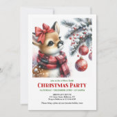 Charming snowy forest baby deer Christmas invite  招待状 (正面)