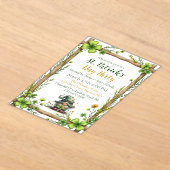 Charming Spring Clover & Gnome  アクリル招待状 (レイダウン)