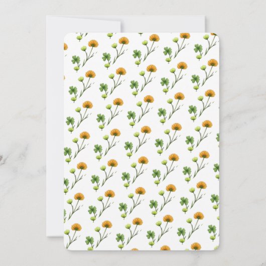 Charming Spring Clover & Gnome Invitation  招待状 (裏面)